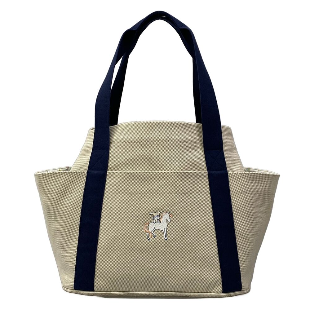Hermès Cabriole Tote Bag Cream Dark Navy
